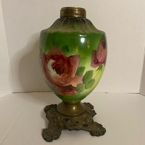 Victorian porcelain vase with brass bottom. At one time was a lamp.